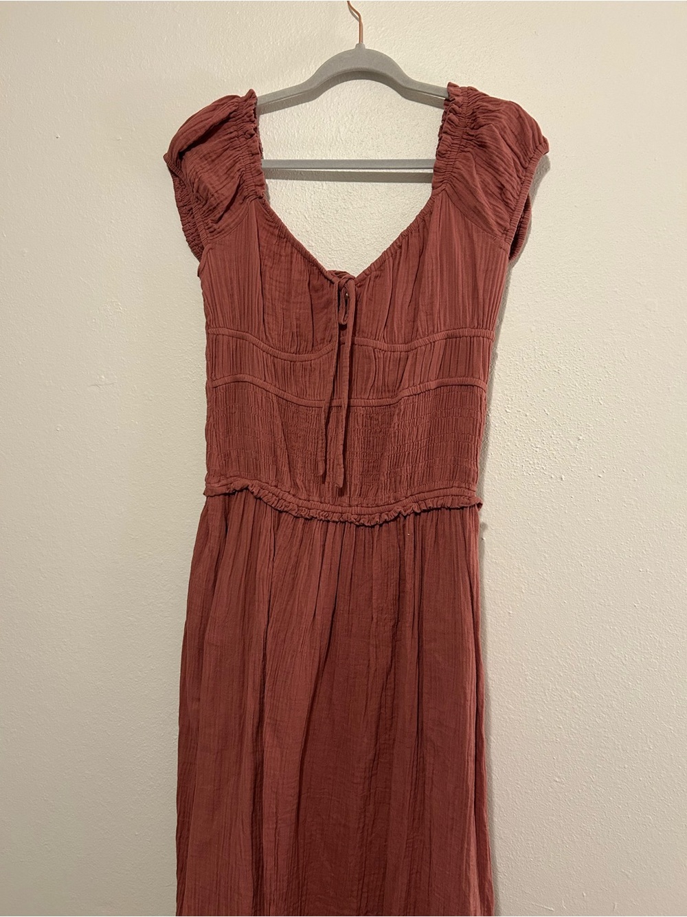 Sim & Sam Cotton Gauze Smocked Maxi Dress